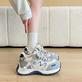 2026年春季新款厚底增高老爹鞋女童百搭休闲运动鞋子时尚透气网面