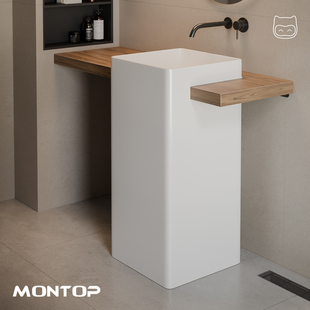 可定制台面立柱盆中古化妆室落地洗手盆可切角户外阳台洗脸盆酒店