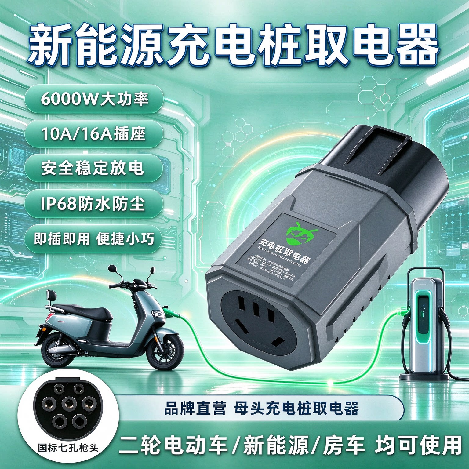 【小牛电动车新能源桩端取电器】