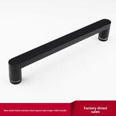 加厚黑色方管不锈钢淋浴房单面拉手欧式 亚黑浴室玻璃移门横装 把手