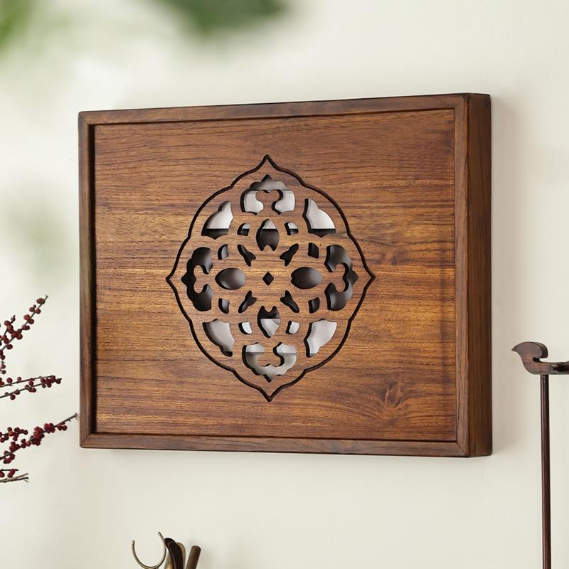 泰吉利新中式实木电表箱装饰遮挡板弱电箱玄关电闸箱装饰画免打孔