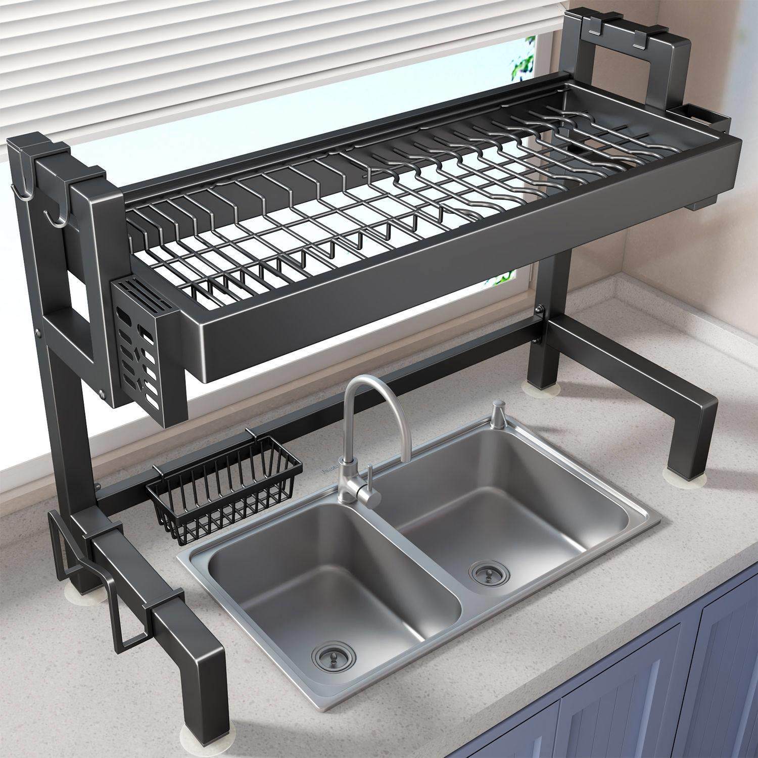 厨房水槽置物架台面碗盘沥水架洗碗架水池多功能放碗筷碗碟收纳层,厨房/烹饪用具,水槽置物架,淘宝优惠券,粉丝福利购,淘宝优惠卷