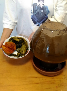 防潮密封罐腌制罐土罐厨房家用陶瓷储物罐酸菜罐倒坛扑菜坛子