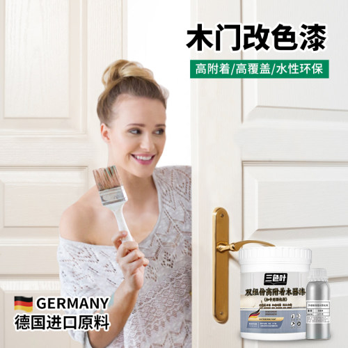 实木门改色卧室房门橱柜门双组份水性漆翻新自喷漆刷油漆防潮的漆