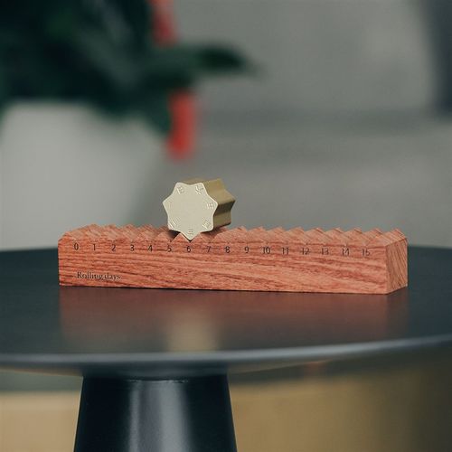 煦时MINI翻滚日历 木质台历 实木万年历 桌面摆件 创意礼物定制