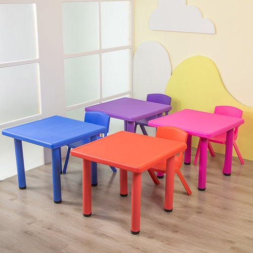 幼儿园桌椅儿童升降桌子套装宝宝玩具桌成套塑料学习家用小正方桌