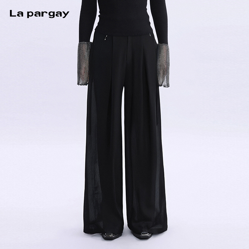 La Pargay/纳帕佳直筒阔腿裤女2025夏季新款个性设计感宽松休闲裤