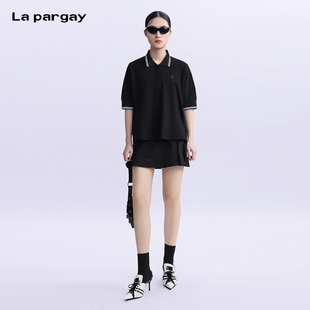 Pargay T恤女2025夏新款 纳帕佳宽松短袖 个性 潮牌设计感针织衫