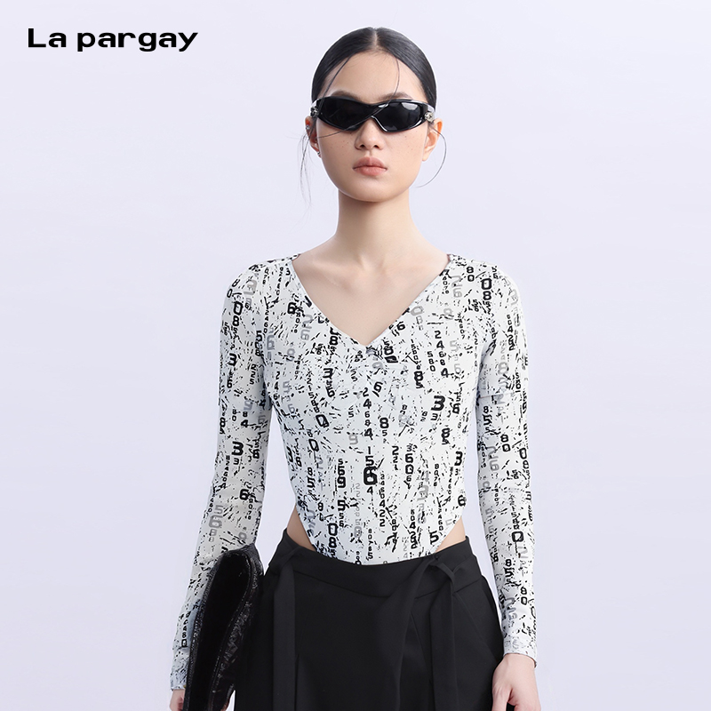 La Pargay/纳帕佳性感修身短款针织衫女2025春夏新款潮牌时尚上衣