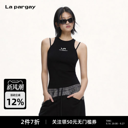 Lapargay辣妹挂脖双细肩带吊带