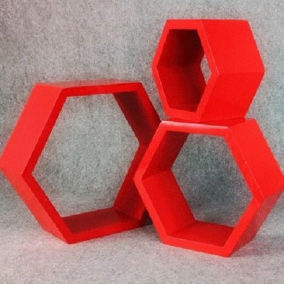 极速小型六边形家用置物架简约电视背景墙体展P示六角形方格餐厅