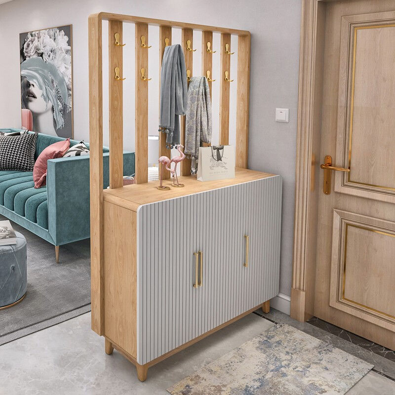 极速源乐实木开门鞋柜现代简约入C户玄关进门口门厅柜衣帽柜多层