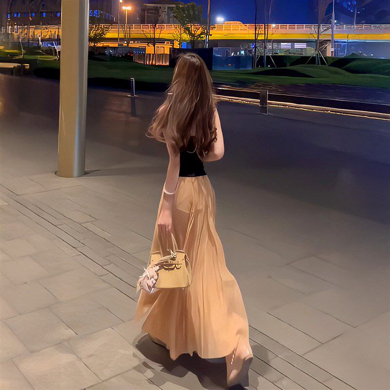 新品性感抹胸上衣网纱半身裙两件套装D裙女款夏季超好看一整套oot