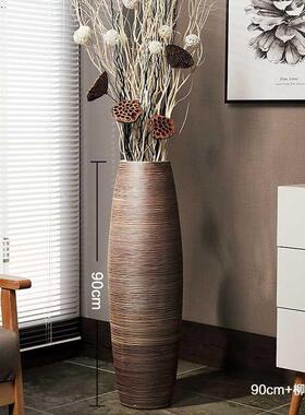 极速客厅大花瓶90公p分红色落地陶瓷装饰高花F瓶摆件客厅X复古现