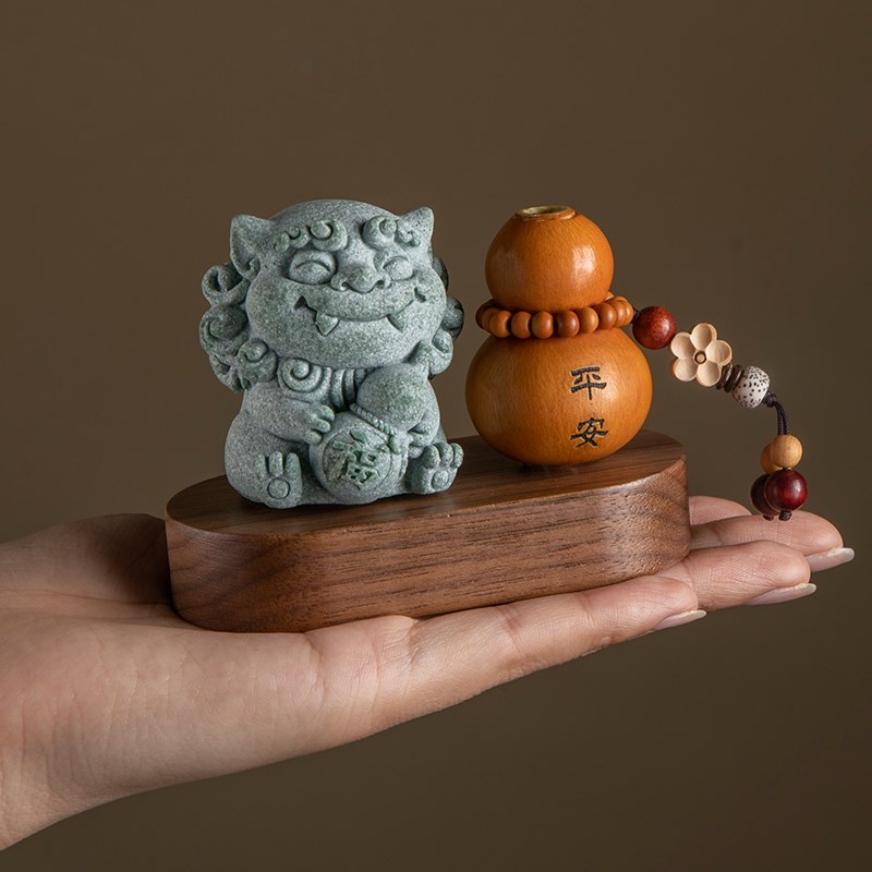 极速创意国潮风青砂石貔貅车载家居摆件香K薰葫芦中控台办公桌装