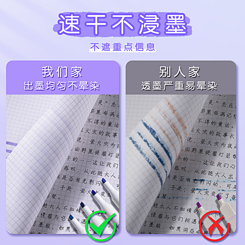 荧光笔荧光标d记笔学生用大容量记号笔彩色划重点彩色笔做笔记手