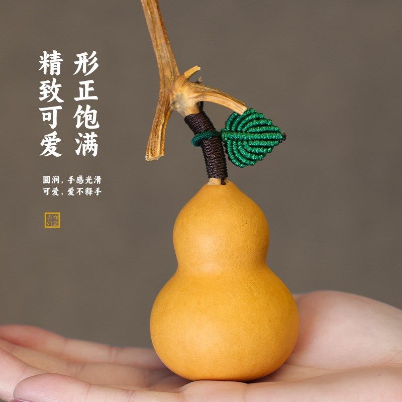 极速天然胖墩小j葫芦文玩编制摆挂件手把件绕指柔异形葫芦红书带