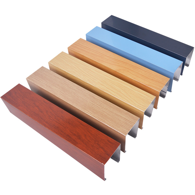 极速方通吊顶木纹方通pu型槽格栅方管隔断材办公室天花吊顶材料