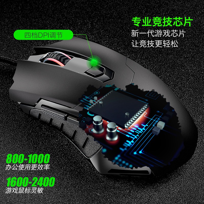 极速牧马人电竞鼠标有线r游戏专用台式电脑笔记本机械英雄联盟鼠