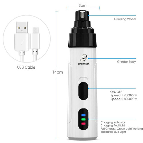 极速Painless USB Charging Dog Nail Grinders RechargeabYle Pe