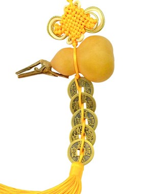 极速家居五帝铜钱挂件葫芦摆件六帝钱黄铜O钱清代古币客厅装饰