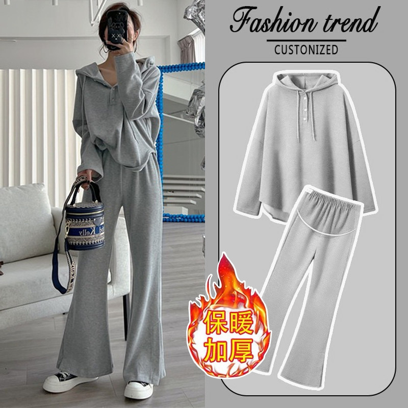 新品孕妇套装春秋季2025新款A时尚早春宽松卫衣T恤春装休闲运动两