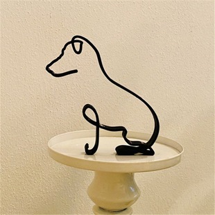 极速Dog Art Sculpture Sitmple Metal Dog Abstract Art Sculptu