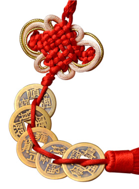 极速黄铜五帝钱六帝钱v铜钱挂件葫芦古币随身携带摆件