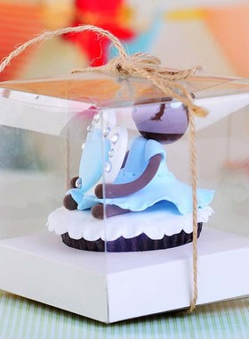 极速12Pcs Clear Plastic Cupcake Packaging Box Cake Dome. Fav