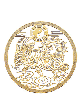 极速麒麟摆件隐形创意铜手机贴纸金属贴卧室门对S门八卦镜葫芦貔