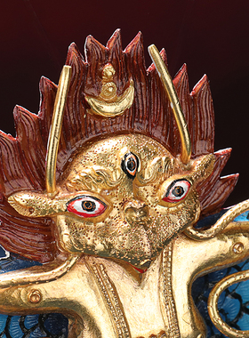 新品尼泊尔手工金翅大鹏s鸟像挂件藏式家居工艺雕像铜制彩绘鎏金