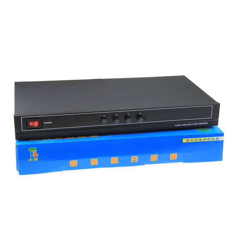 极速。切换器仝丽 VSW4P8AV 切四F进八出音视频分配器 换4进8出音