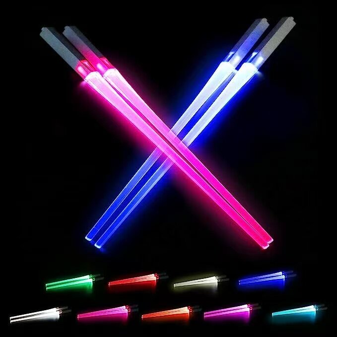 【爱宝】筷子LED荧光棒发光筷子可拆除消毒新款炫酷哄娃吃饭神器