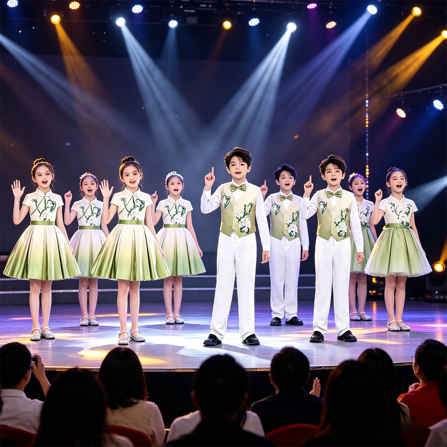 六一儿童演出服男女童合唱服中小学生诗歌朗诵表演服装国风主持人