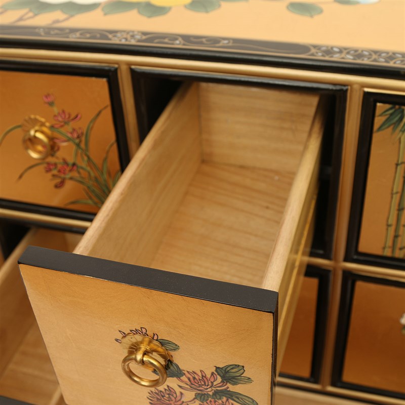 极速新中式美式实木斗柜窄小多40cm收纳储物柜Q卧室客厅复古边柜