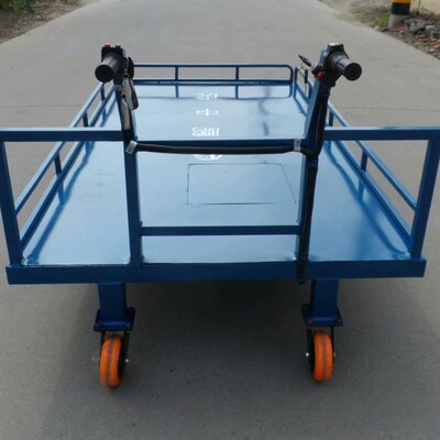 新品车间电动搬运工具车 小型平板电动运货车 四轮转W向平板手推