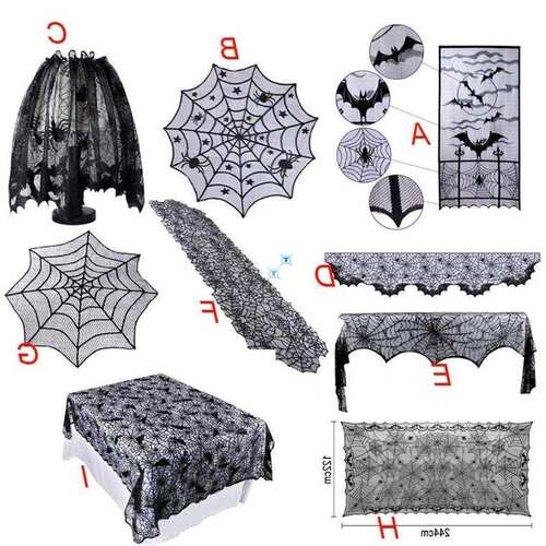 新品new Halloween Decoration Lace ESpider Web Tablecloth Fir