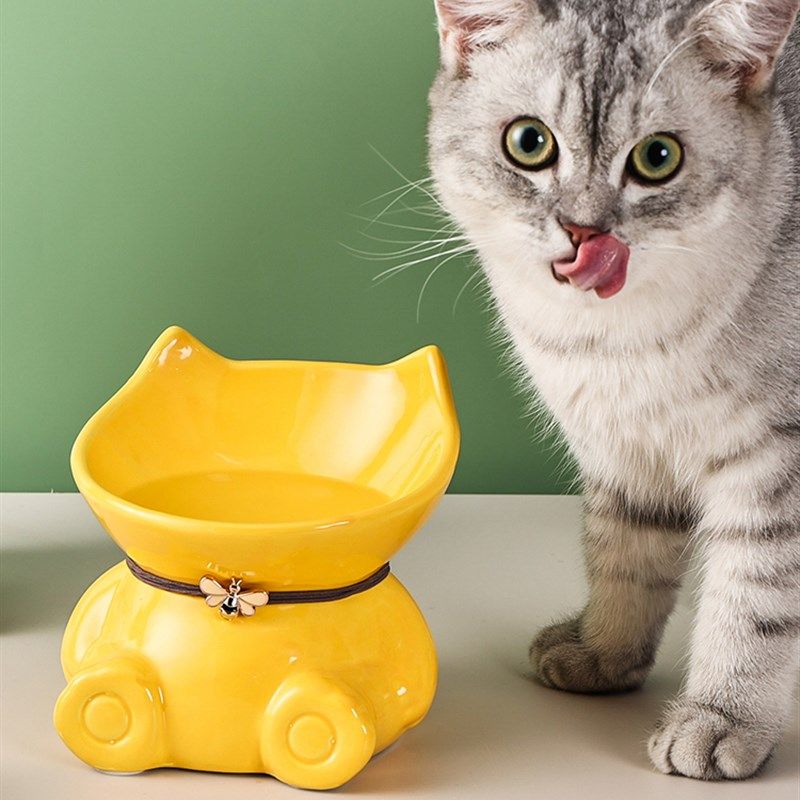 极速猫碗陶瓷大口径猫咪碗高脚斜口保护颈椎防打翻V中型宠物猫盆,宠物/宠物食品及用品,猫狗碗/慢食碗,淘宝优惠券,粉丝福利购,淘宝优惠卷