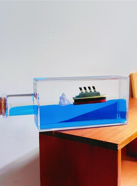 极速[邂逅海洋的魅力]漂流瓶摆件游轮流体船O桌面摆件创意男生日