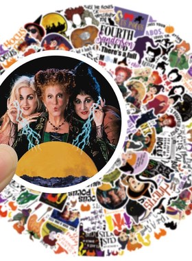 极速50/100PCS New Horror Hvalloween Witch Sticker DIY Snowbo