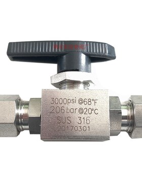 极速不锈钢高压球阀3 6 8 10mm 1/8 E1/4  1/2英寸 316L二通卡套