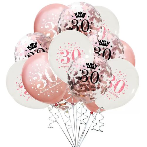 新品Pink Rose Gold Birthdayw Decoration Balloons Happy Birth