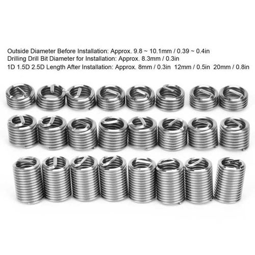 极速50Pcs M8 x 1.25 Thread Repair InGserts Steel Wire Protec