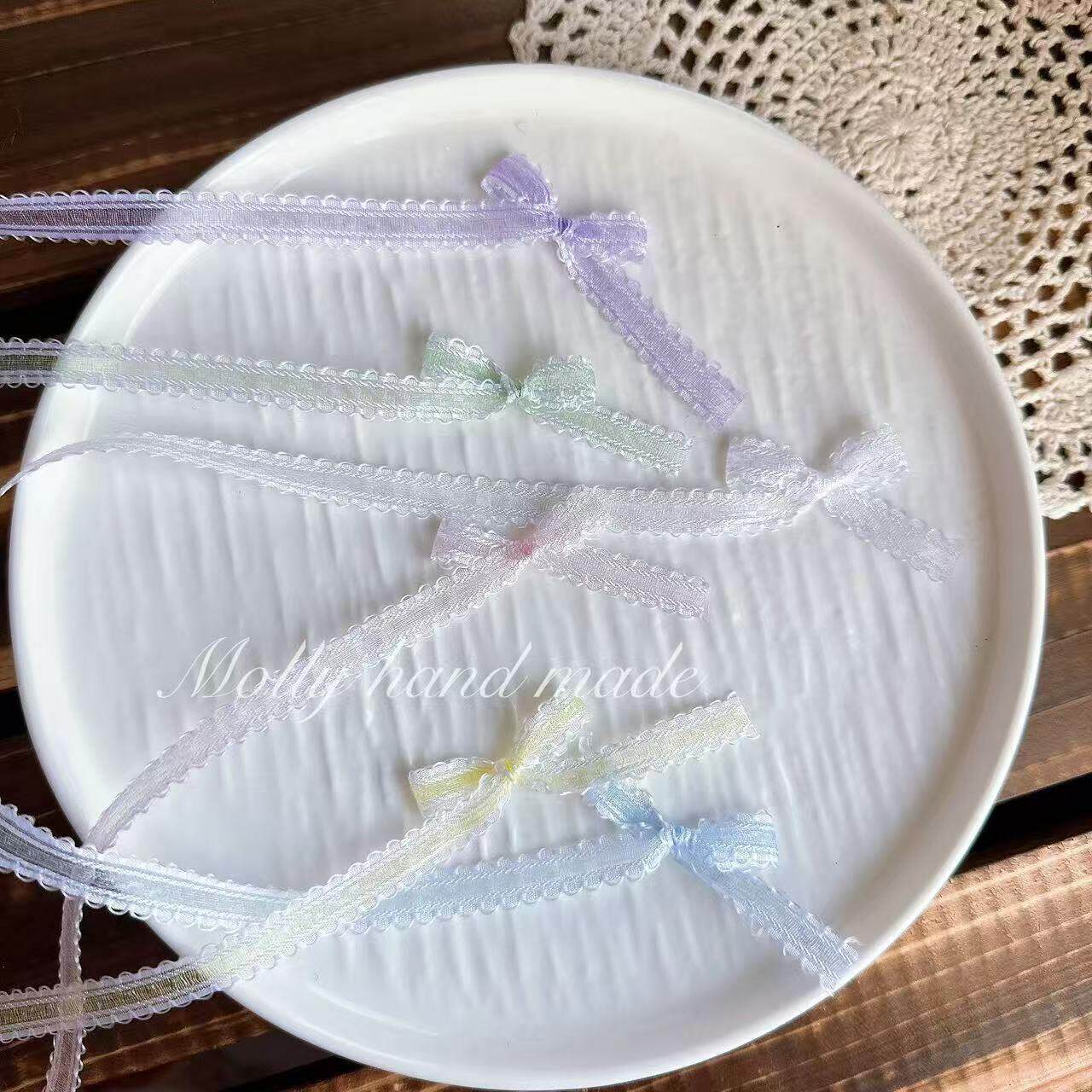 1cm宽仙女钩边纱带织带丝带diy蝴蝶结辅料发饰发夹编发材料网纱