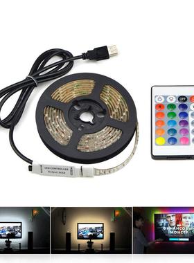 USB5V3528电视背景灯带1米2米3米4米5米24键控制器