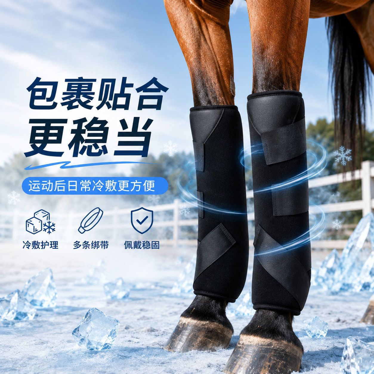 新款马匹冰敷治疗袋护腿