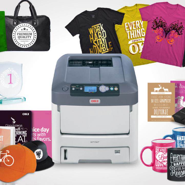 OKI个性化白墨打印机,让每一份创意都独一无二! 突破色彩边界，打造专属定制新体验！白彩定制印刷解决方案