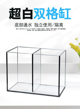 超白桌面小型生态微景双格斗鱼缸