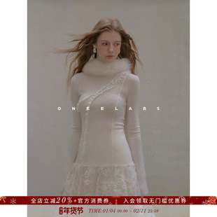 ONEELABS原创品牌 羊毛/羊驼毛混纺 朦胧微透高领针织上衣打底衫