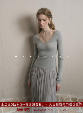 ONEELABS原创品牌 羊毛软糯亲肤打底衫女秋冬修身配大衣针织上衣